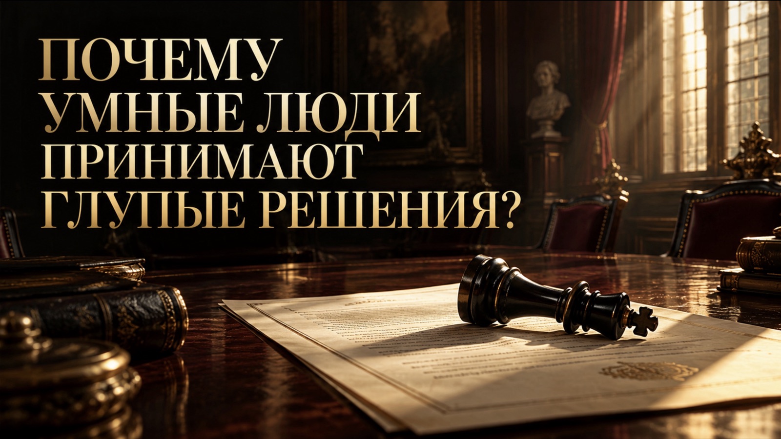 Упавший шахматный король на документе — иллюстрация к статье о системных ошибках решений